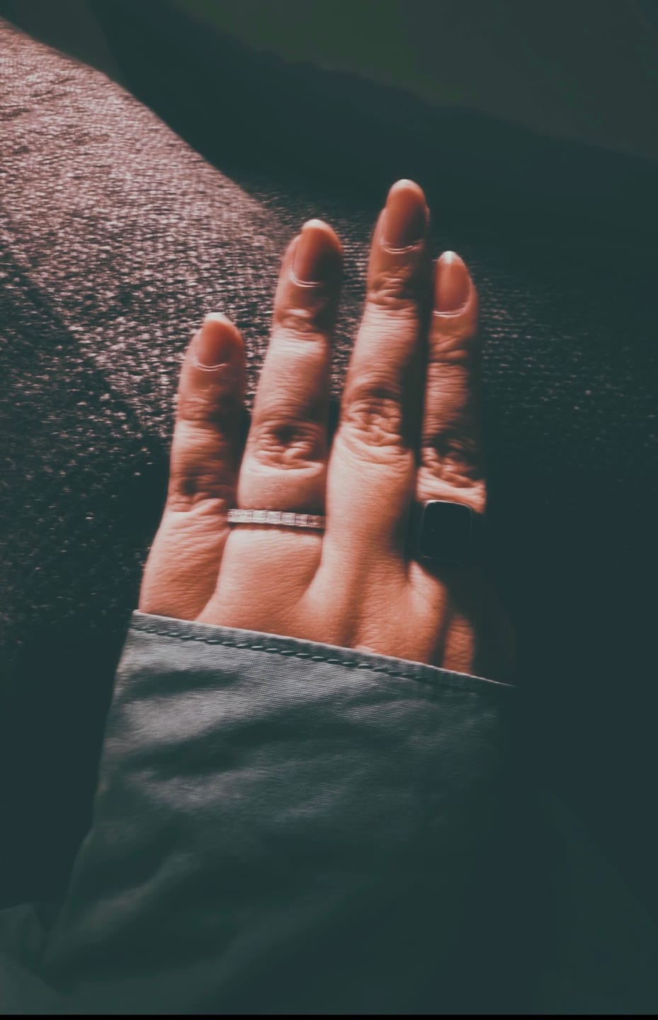 Customer photo review of Princess Cut Moissanite Half Eternity Band