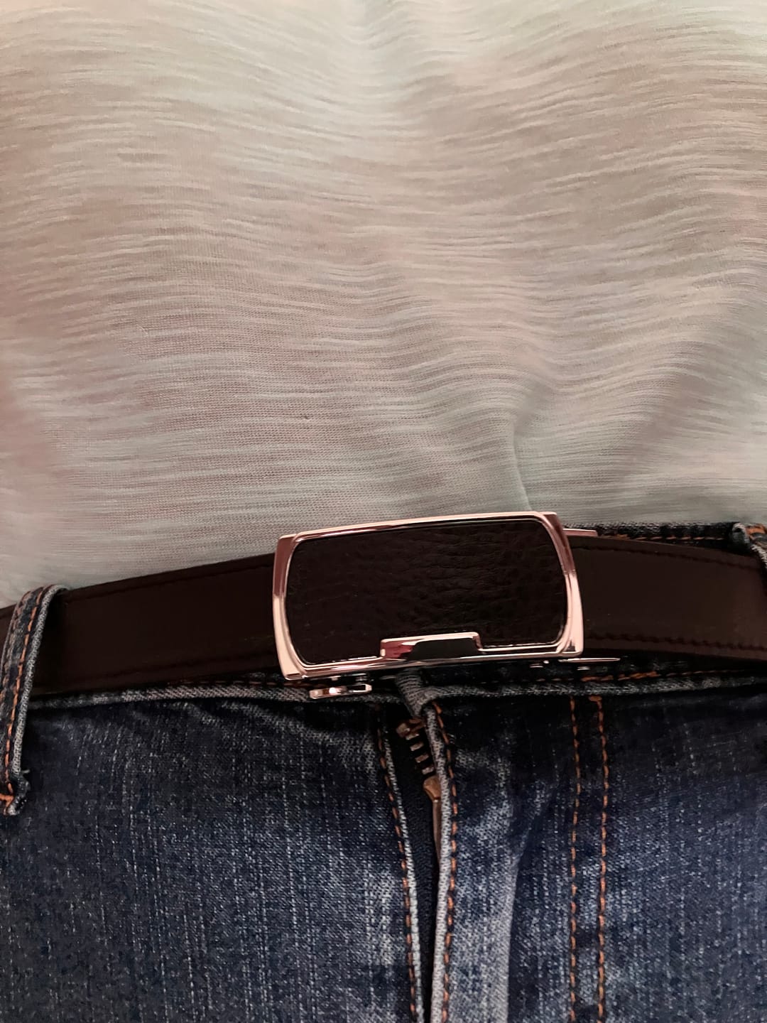 Customer photo review of Jack Belt® Women's Full Grain Leather Belt Strap - Slim Black (WSLBL)