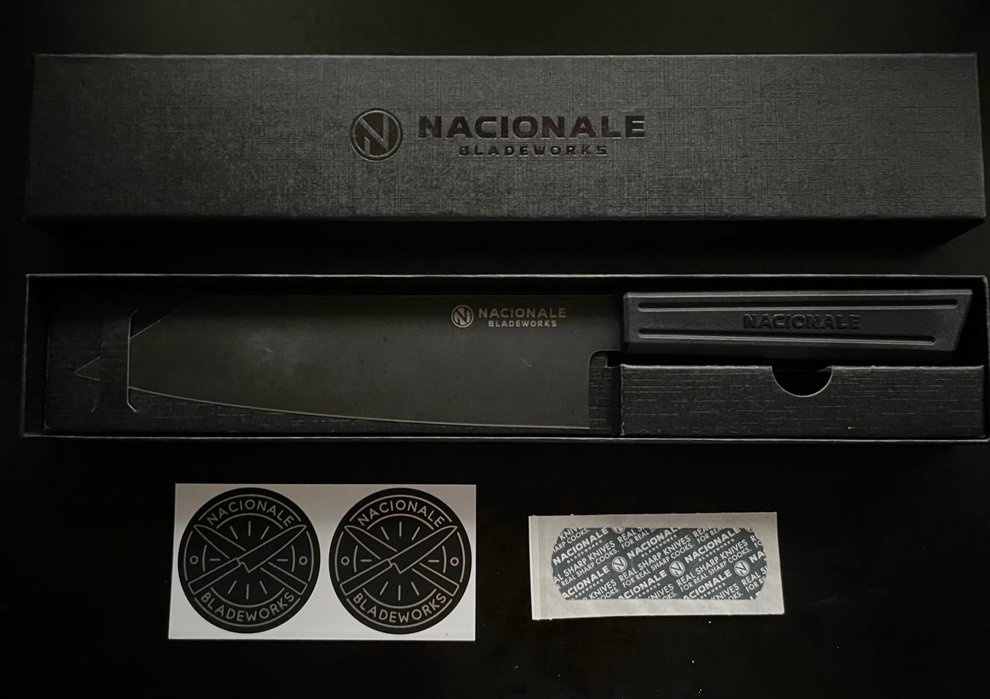 Customer photo review of 190mm Magnetic Knife Guard. Blackout PU
