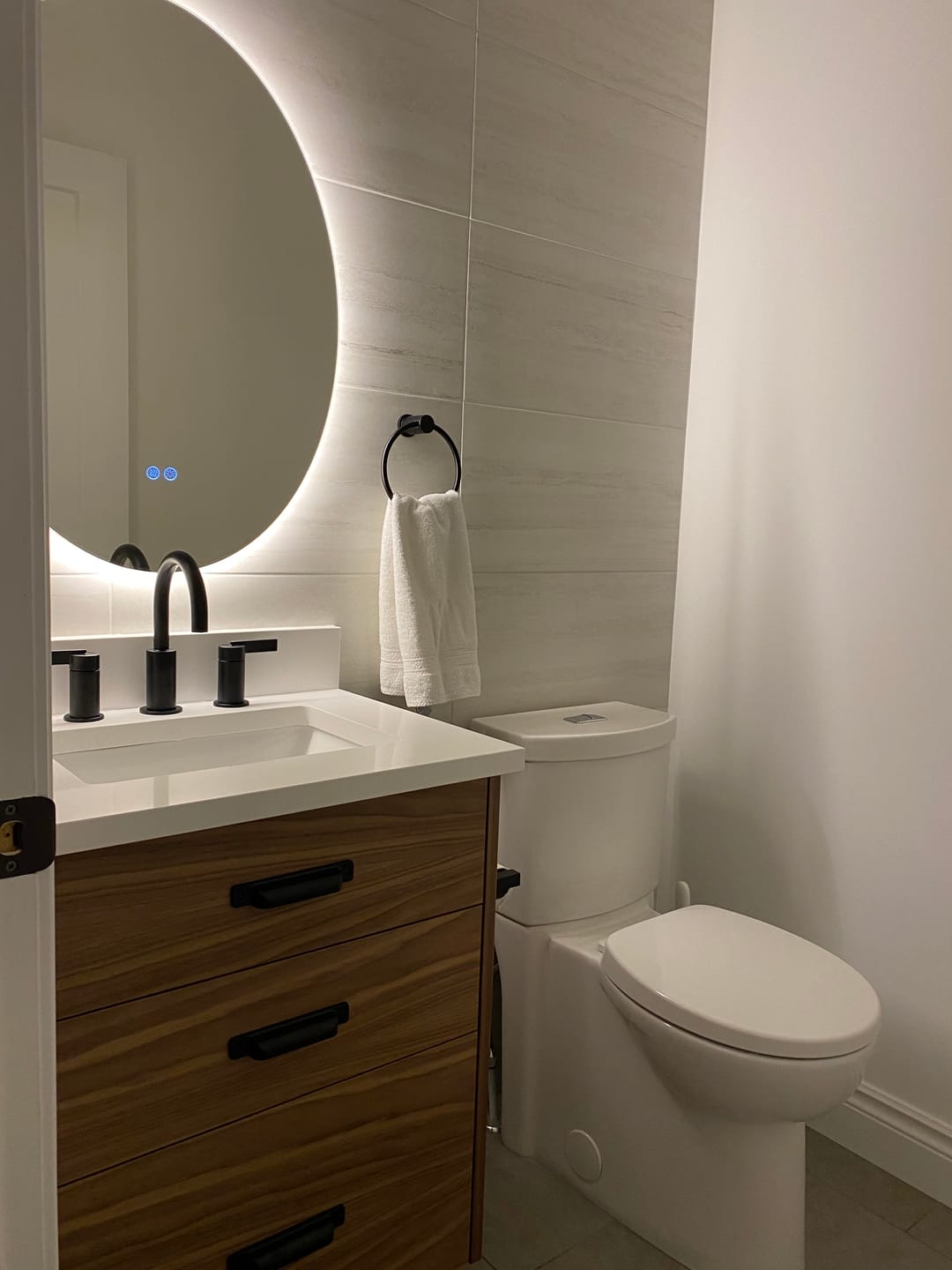 Customer photo review of Austin SLIM 24" American Black Walnut Bathroom Vanity - All Drawers