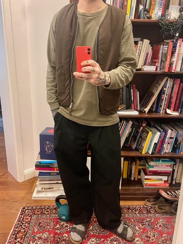 Customer photo review of Japanese Retro Loose Wide-leg Trousers