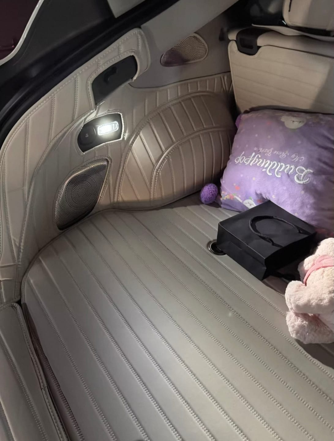 Customer photo review of Stripe Stitching Full Coverage Trunk Mats - Modern Look
