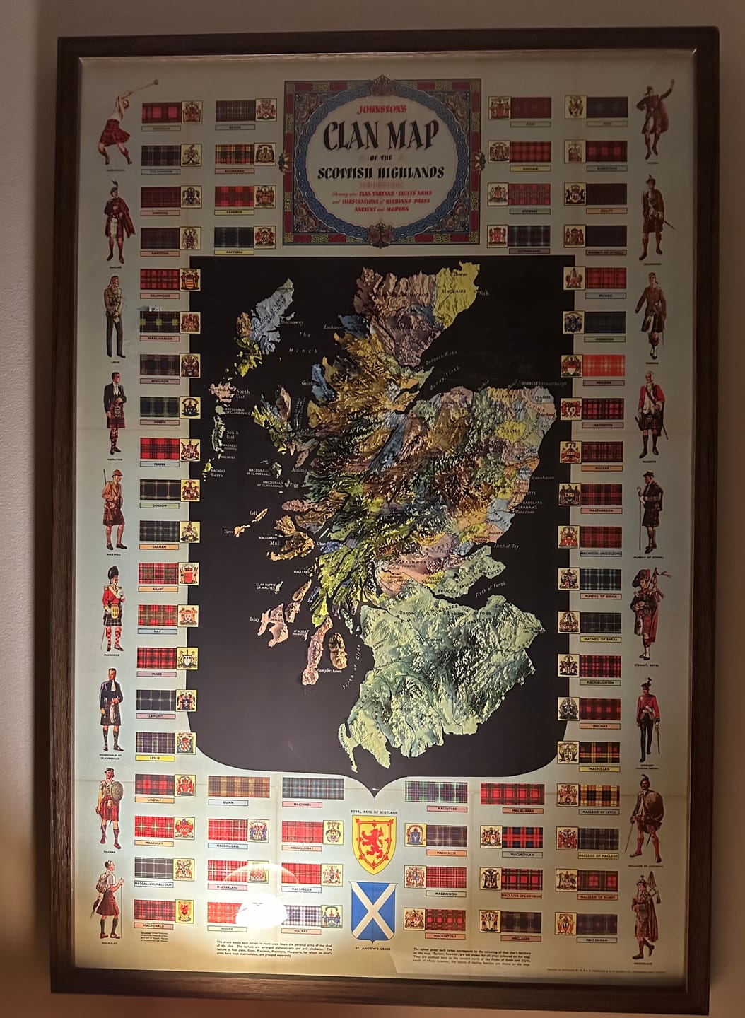 Customer photo review of Old Map of Scotland Clans and Tartans - Johnston's Highlands & Lowlands Scottish Chart