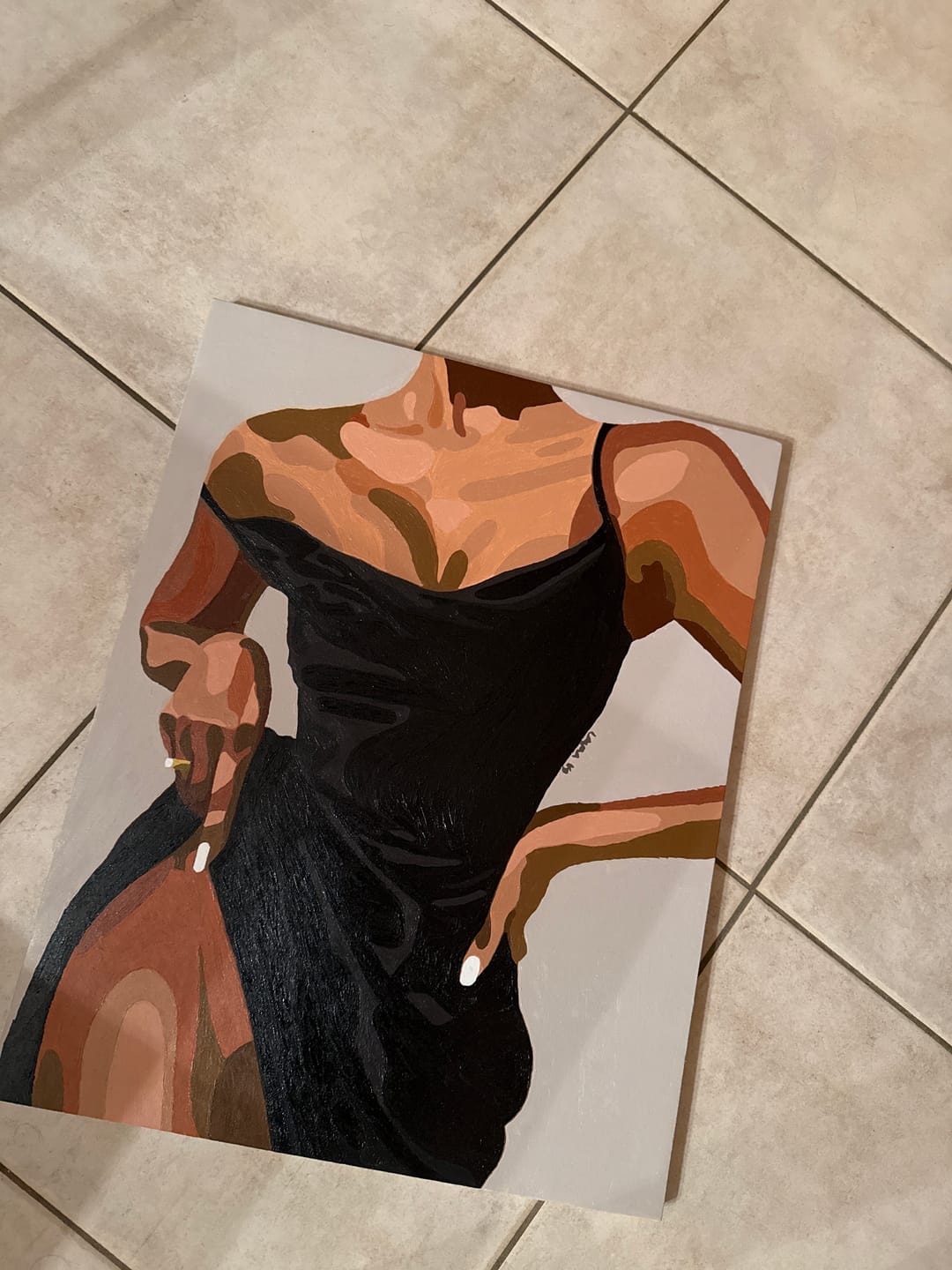 Customer photo review of Malen nach Zahlen - Elegante Frau im Kleid