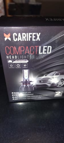 Customer's photo of the packaging for the Compact H1 LED Headlight Bulb.