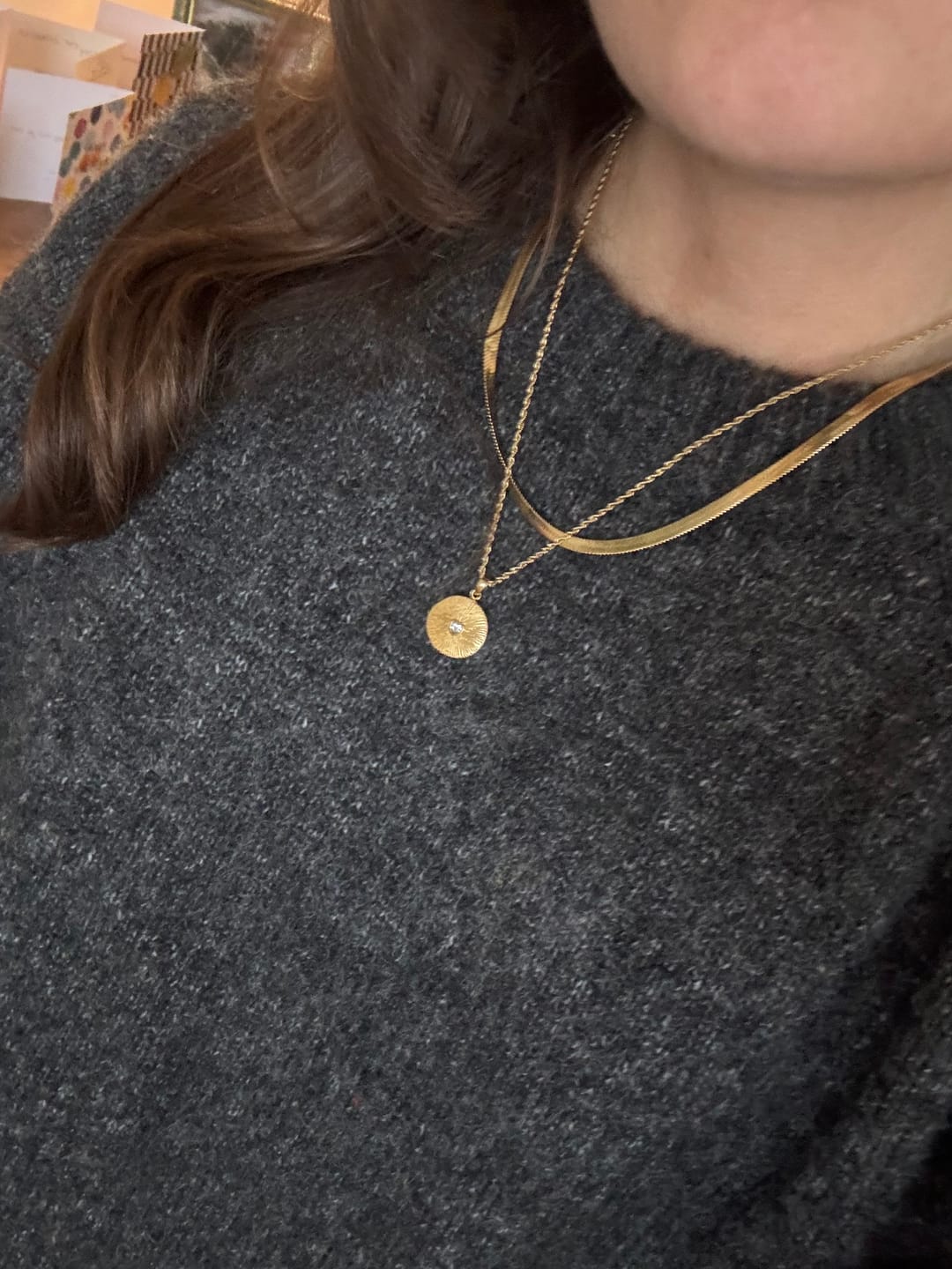 Customer photo review of Heart Talisman Necklace With Stones