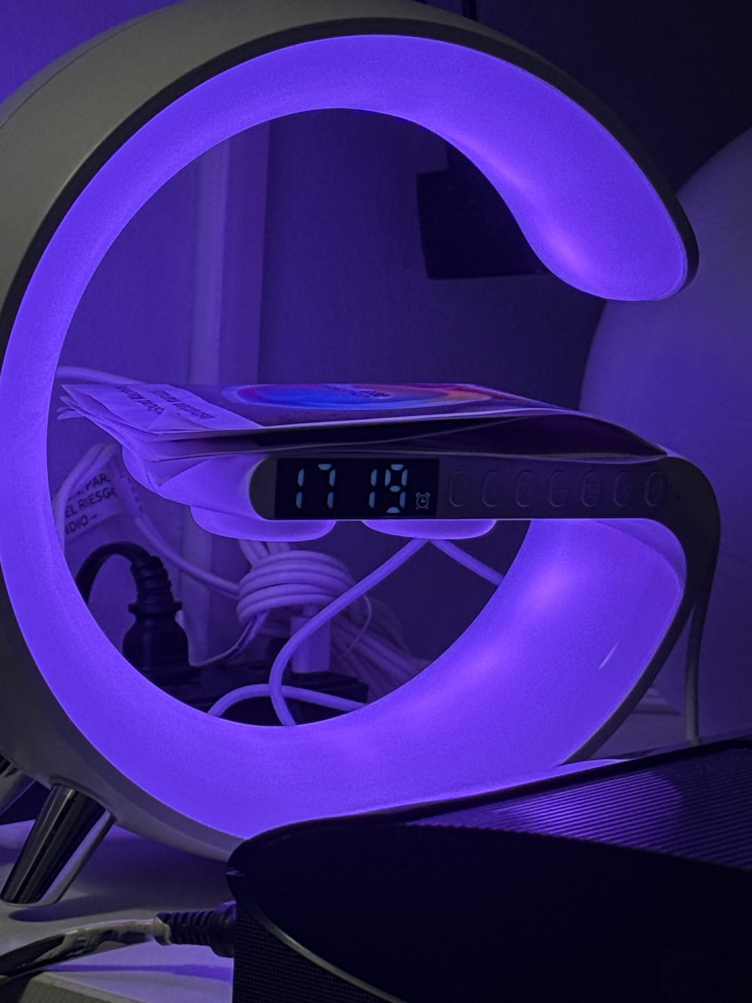 Customer photo review of LitLamp™ 4-in-1 Alarm Clock, Mood Light, Speaker & Wireless Charger