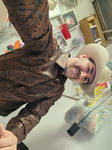 Customer photo review of 2025 Flash Deal Black Floral Dress Shirt