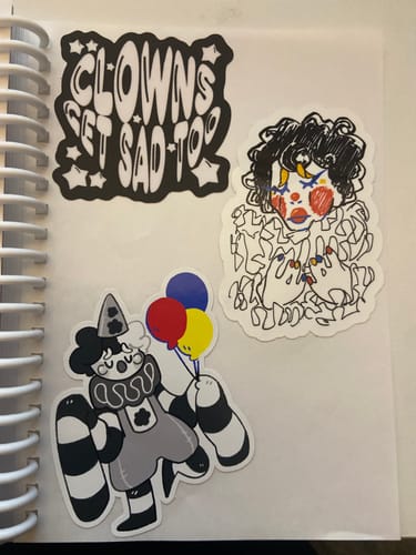 Customer photo review of Sad Clown Sticker!