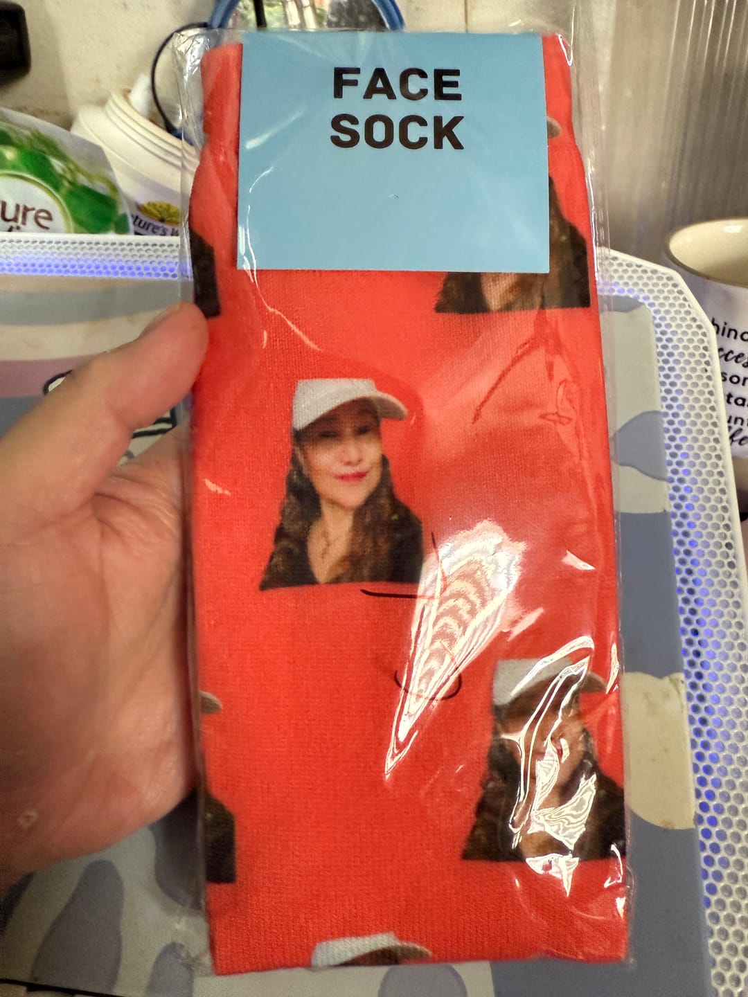 Customer photo review of FaceSock | Personalised Socks With Photo