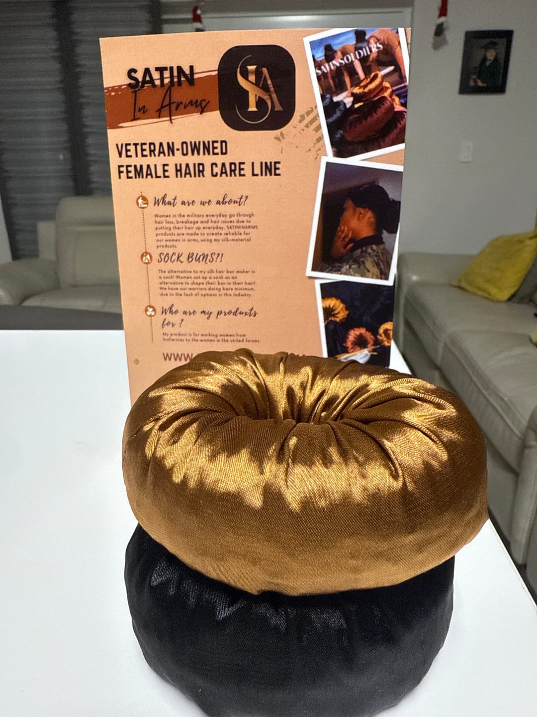 Customer photo review of GOLDEN MULBERRY SILK HAIR-BUN-MAKER