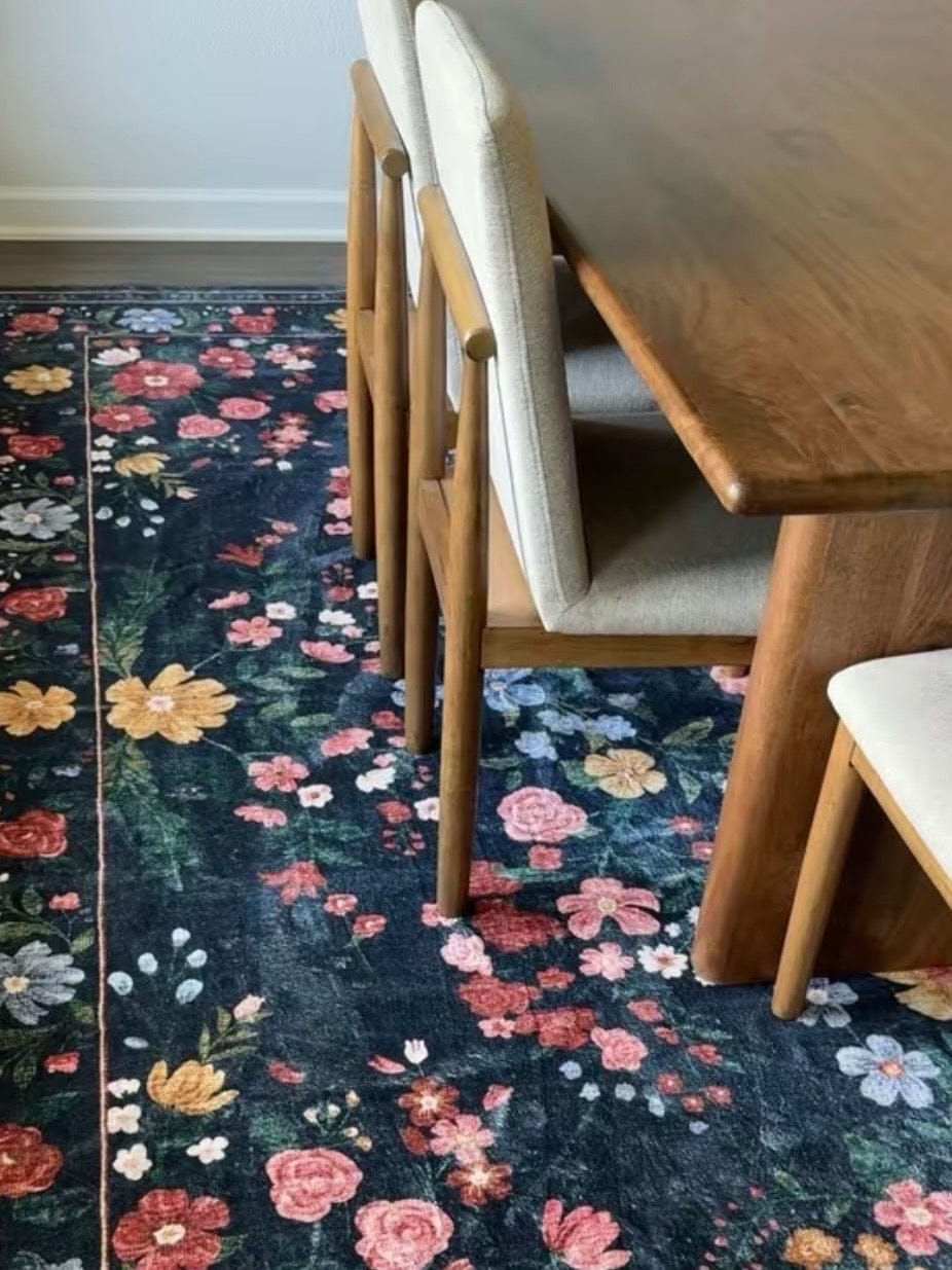 Customer photo review of Chloris Washable Area Rug - Black