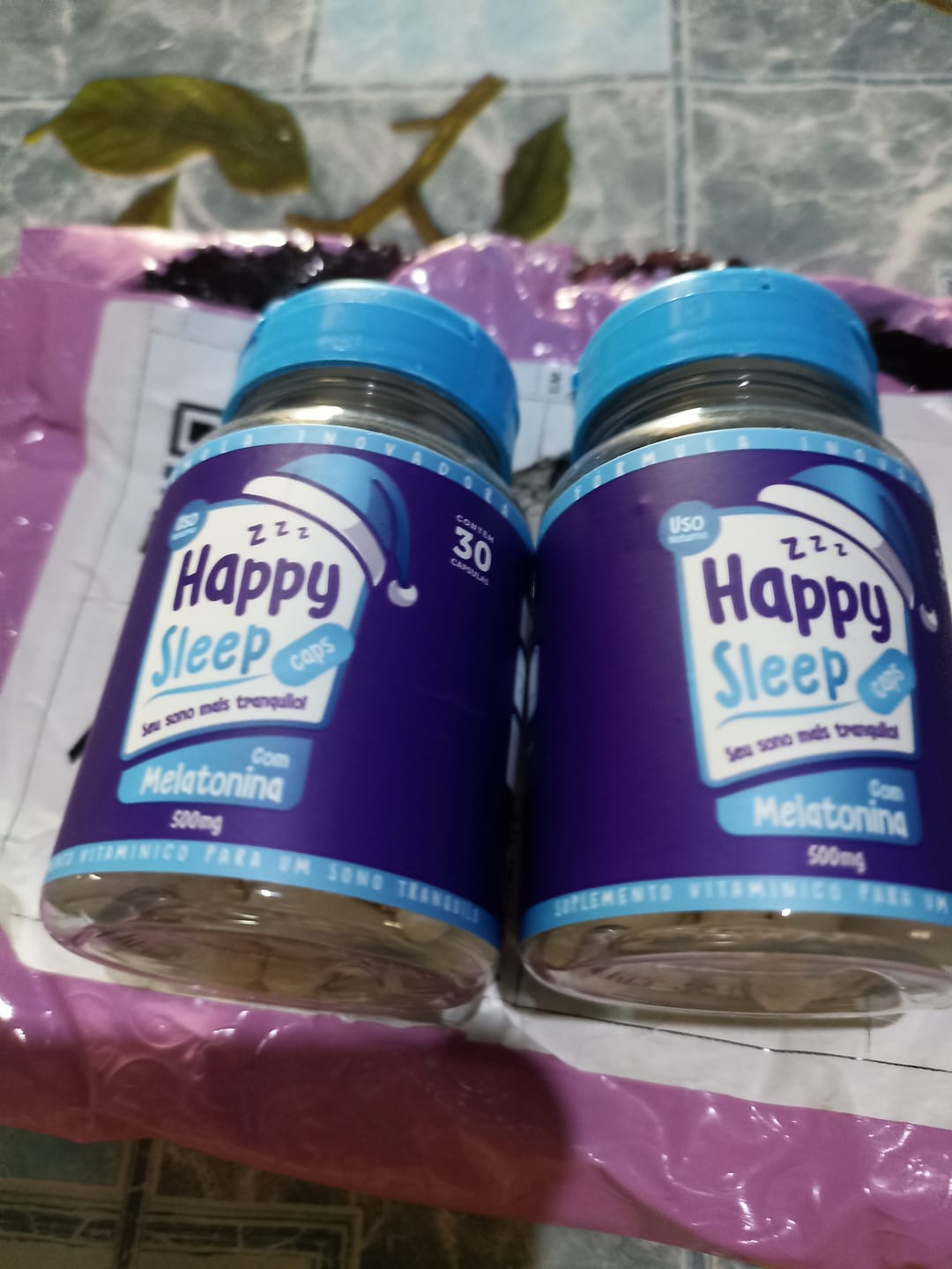 Customer photo review of Melatonina Happy Sleep 2 Potes