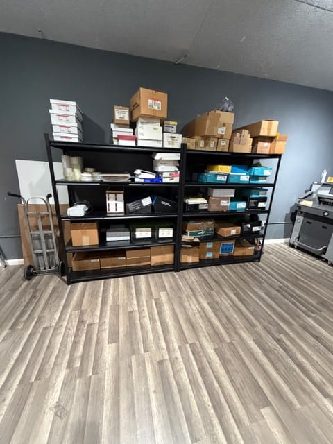 Customer photo review of REIBII 60"W x 72"H Industrial Garage Shelving, 3000LBS Heavy Duty Storage Shelves, Adjustable Metal Shelving for Basement Warehouse