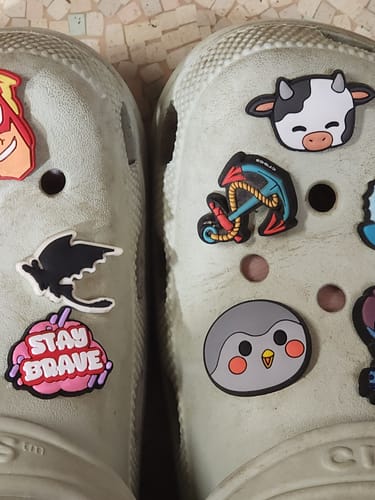 Customer photo review of Finch & Cookie the Cow Micropet - Shoe Charms