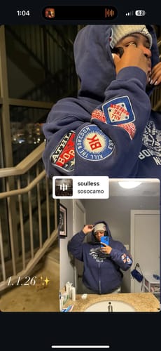 Customer photo review of Boredom Kills Boy Scout Zip Up Hoodie Navy