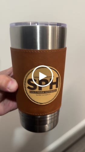 Customer video review of Custom Leather Tumbler 20 oz Stainless Steel Insulated Premium Polar Camel