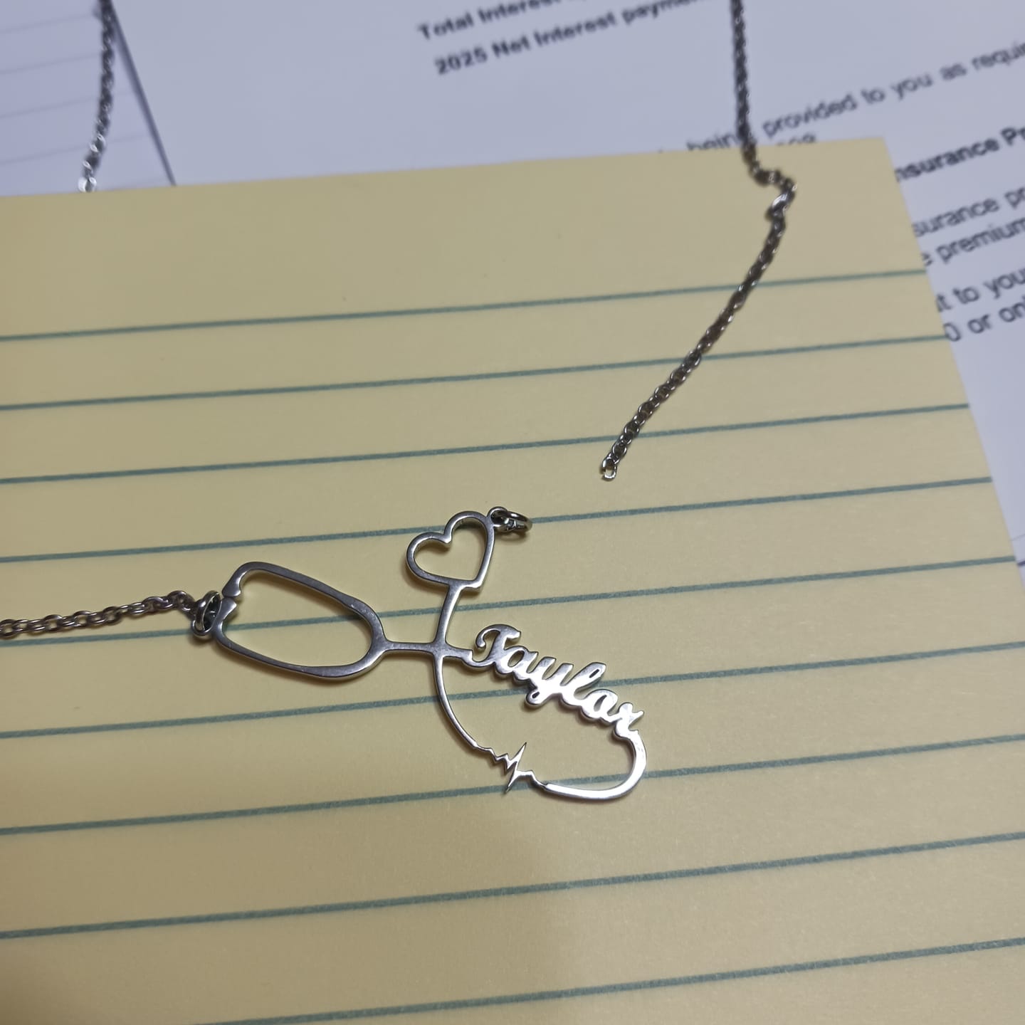 Customer photo review of Stethoscope Name Necklace EKG