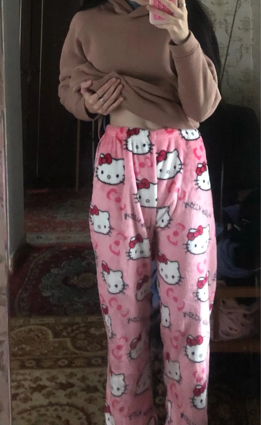 Customer photo review of Pink Hello Kitty Pajama Pants Couples