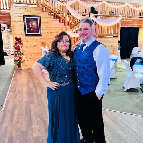 Customer photo review of Barry. Wang Royal Blue Collar Vest Paisley Formal Suit Waistcoat Tie Hanky Cufflinks Set