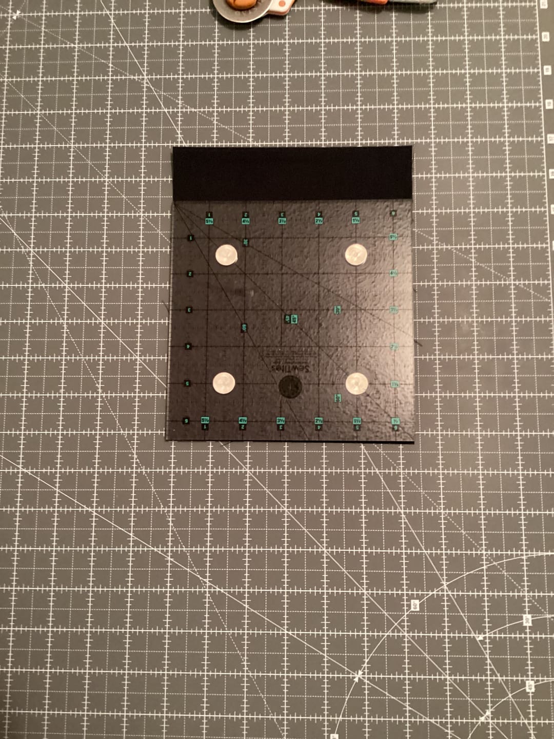 Customer photo review of Sew Magnetic 6.5" x 6.5" Ruler