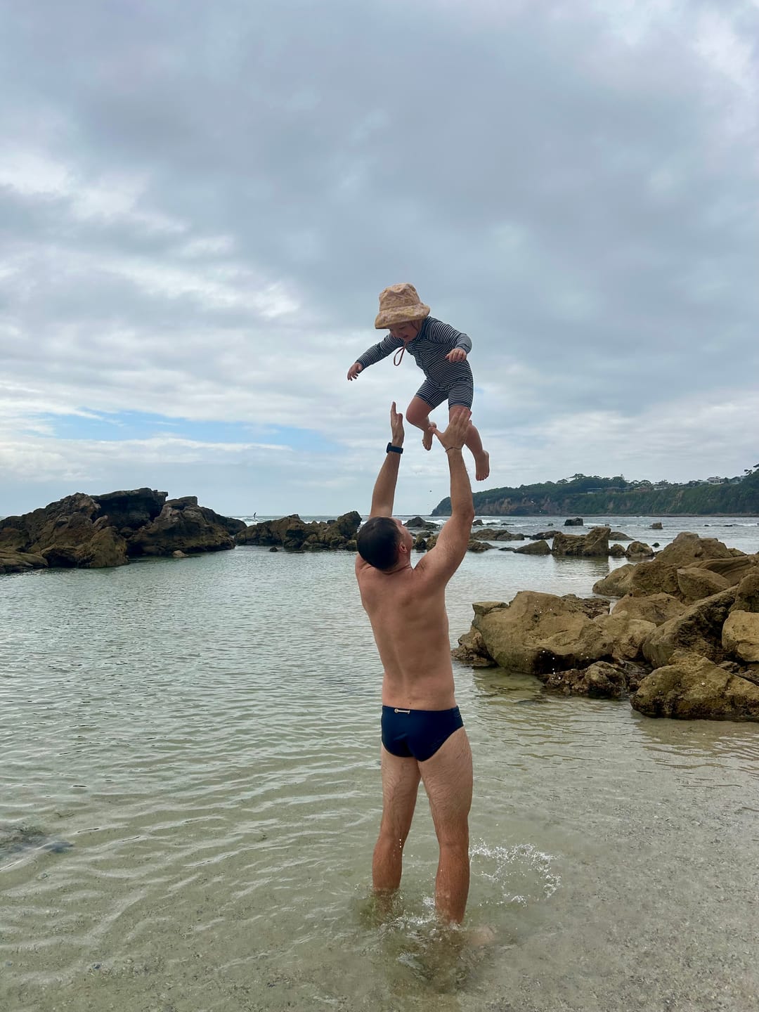 Customer photo review of Lobby's Premium Nautical Navy Swim Brief