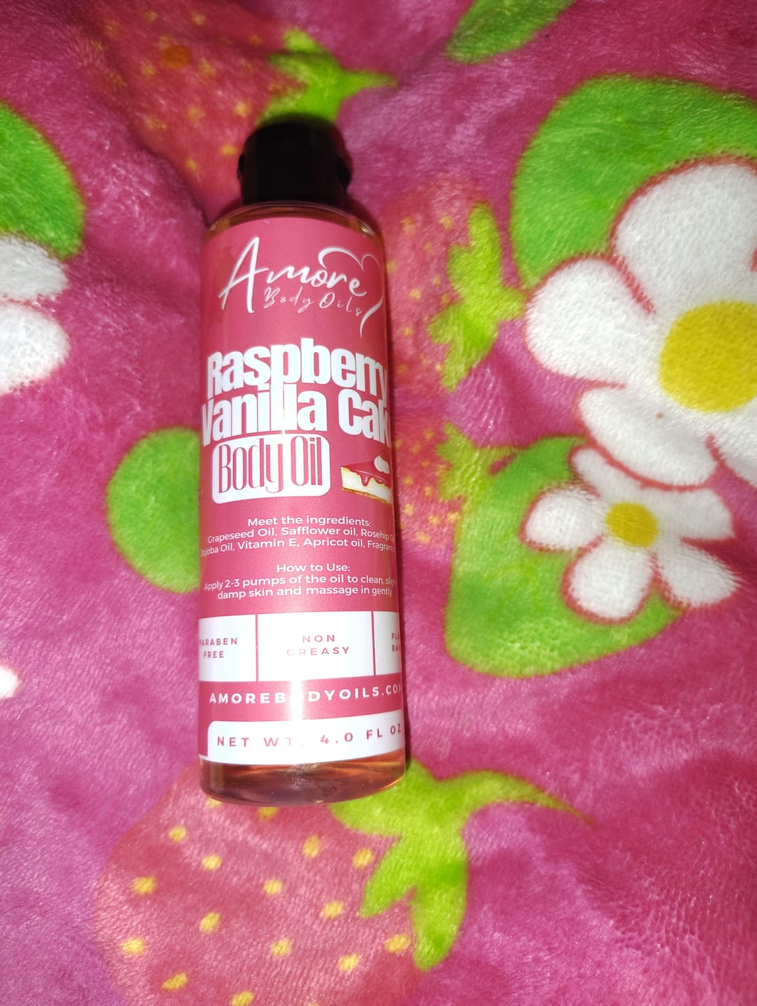 Customer photo review of Raspberry Vanilla Cake - Body Oil