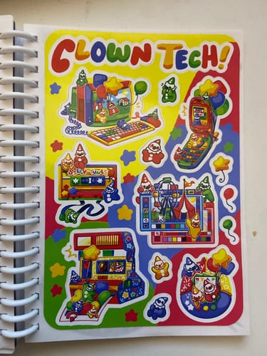 Customer photo review of Clown Tech Sticker Sheet