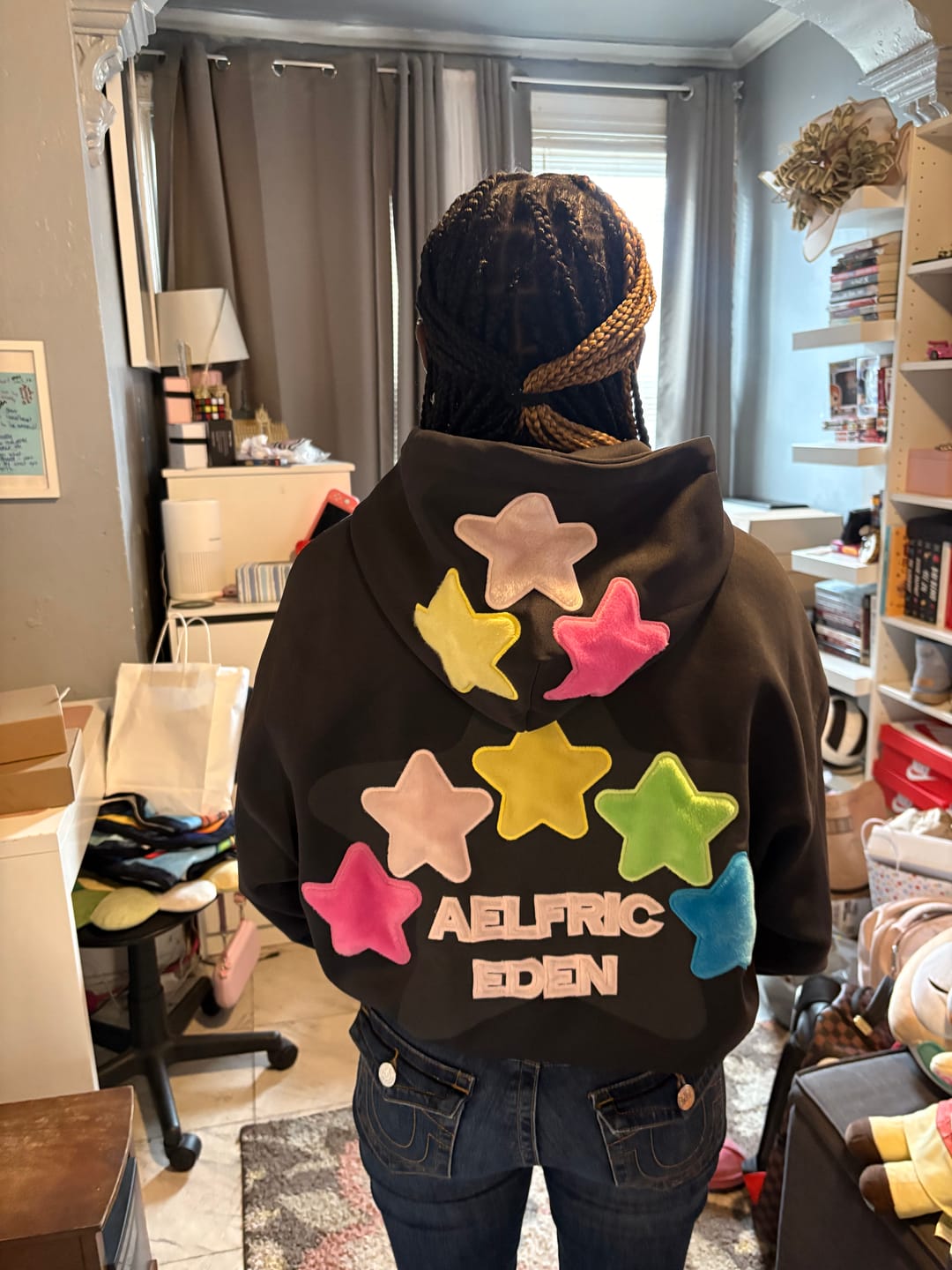 Customer photo review of Aelfric Eden Oversized Colorful Eden Star Pullover Hoodie