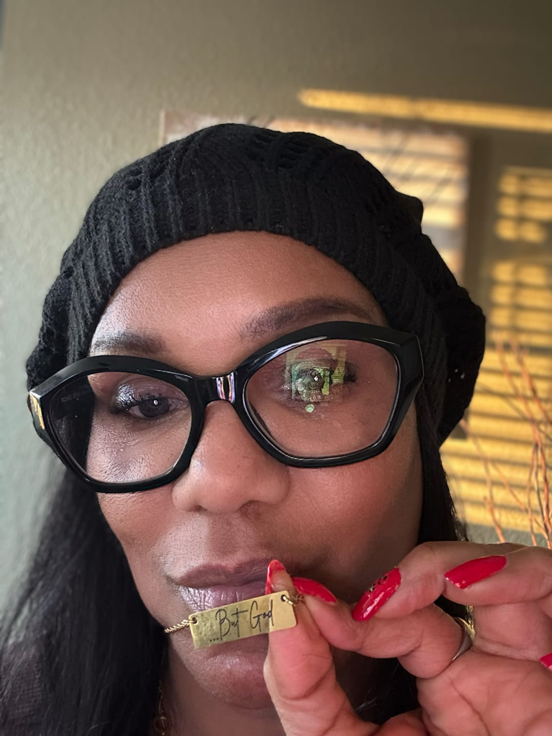 Customer photo review of But God Necklace – Stainless Steel, 14k Gold & Rose Gold | Christian Faith Jewelry Gift