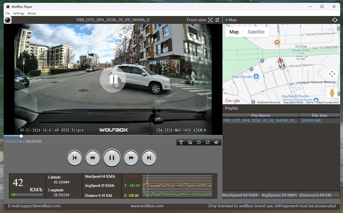 Customer photo review of WOLFBOX G900 TriPro Bumper Version 3 Channel Rearview Mirror Cam