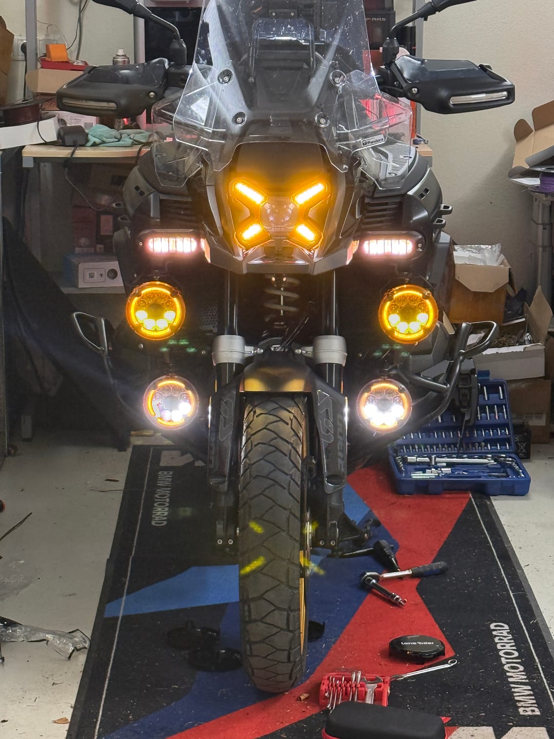 Customer photo review of Under Nose Mount for Motorcycle Lights