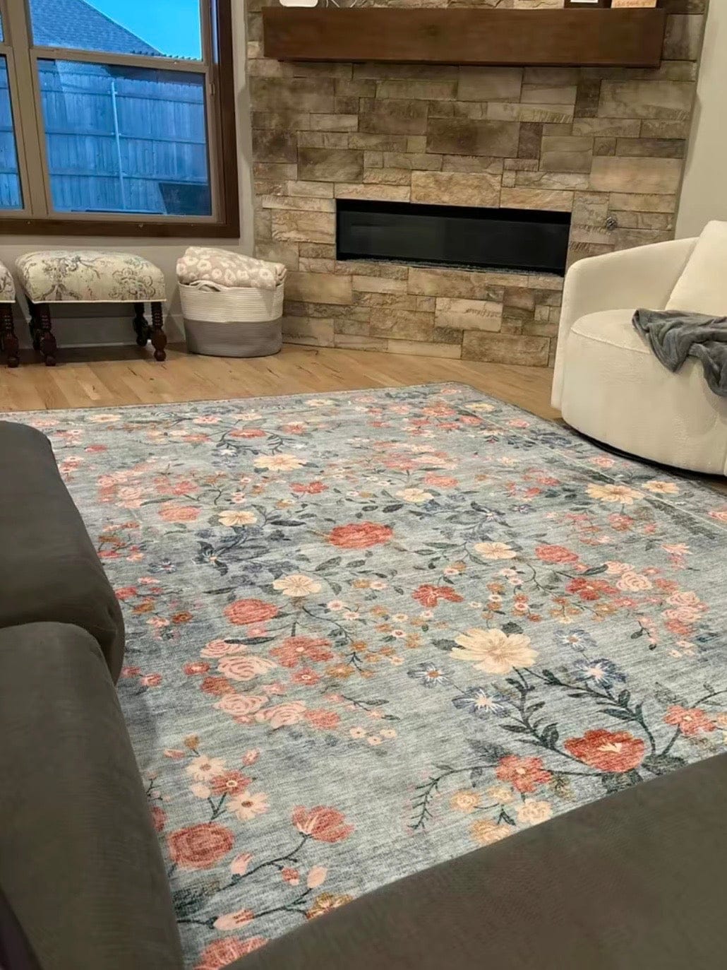 Customer photo review of Chloris Washable Area Rug - Green