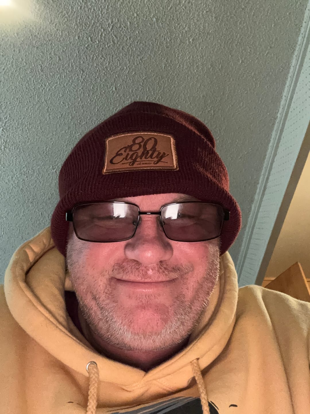 Customer photo review of 80eighty® Maroon Patch Beanie