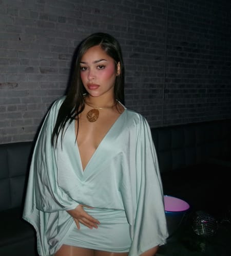 Customer photo review of ISLA MINI DRESS - LIGHT MINT GREEN