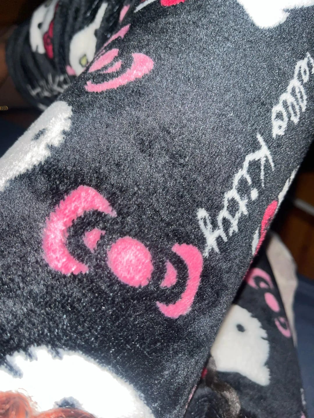 Customer photo review of Black Hello Kitty Pajama Pants for Couples
