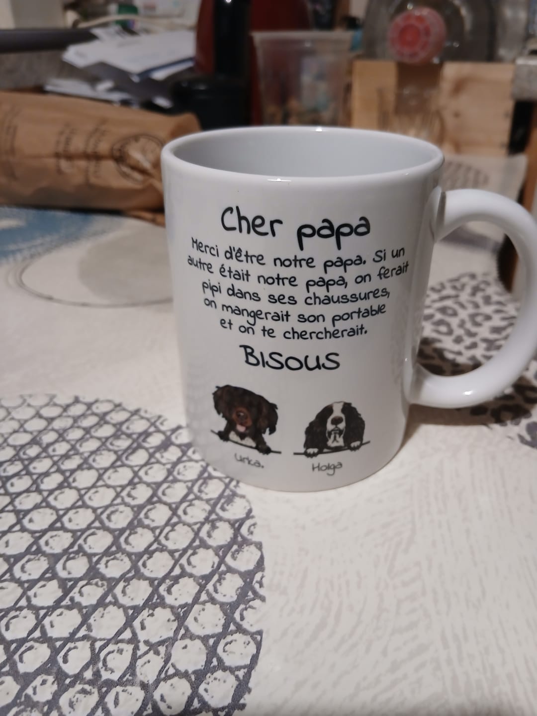 Customer photo review of Cher papa (chien) - Mug personnalisé