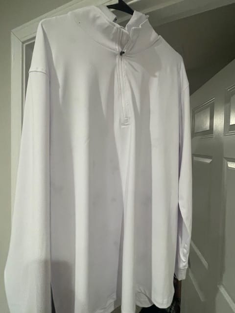 Customer photo review of White Quarter Zip - Men's