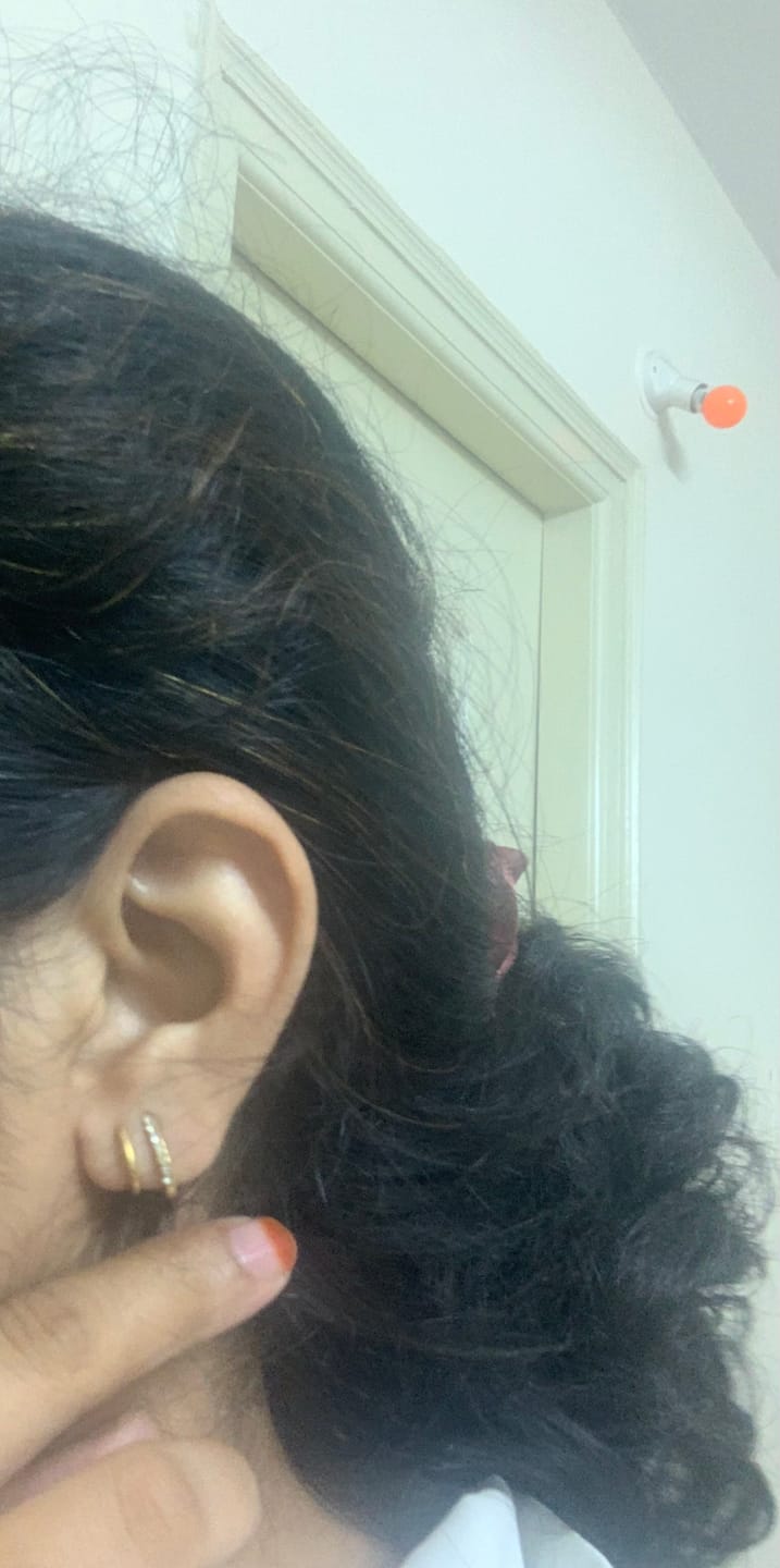 Customer photo review of Crystal Curve Earrings