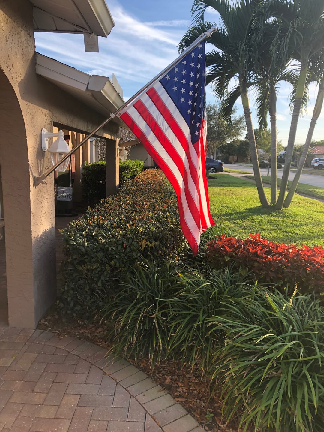 Customer photo review of 6ft Aluminum Tangle-Free Flag Pole