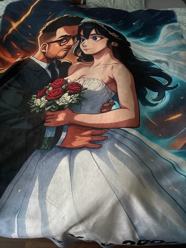 Customer photo review of Personalisierte Decke - Portrait im Anime-Stil