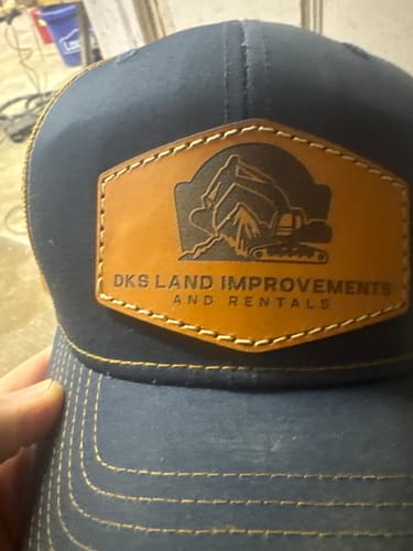 Customer photo review of Richardson 112 Genuine Leather Patch Hats Laser Engraved
