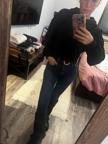 Customer photo review of Felpa Corpetto in pile - nera