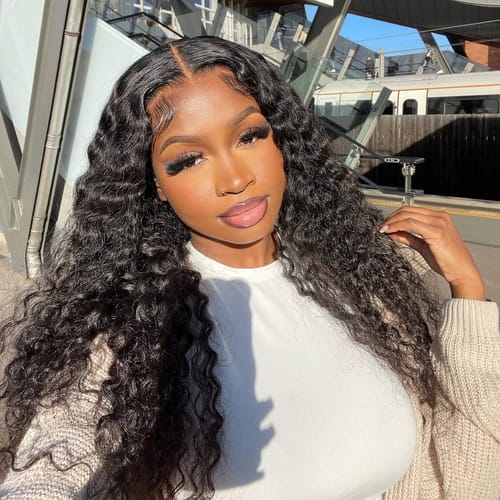 Customer photo review of Water-Inspired Deep Wave 13x4 HD Lace Front Wig 180% Density