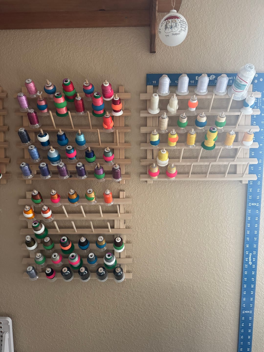 Customer photo review of Alphasew, Wooden Thread Rack w/ Legs