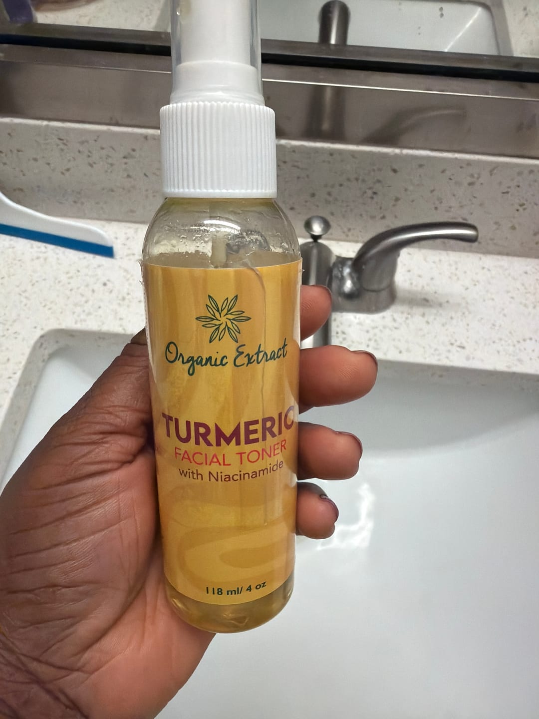 Customer photo review of Organic Extract Turmeric Toner 4oz