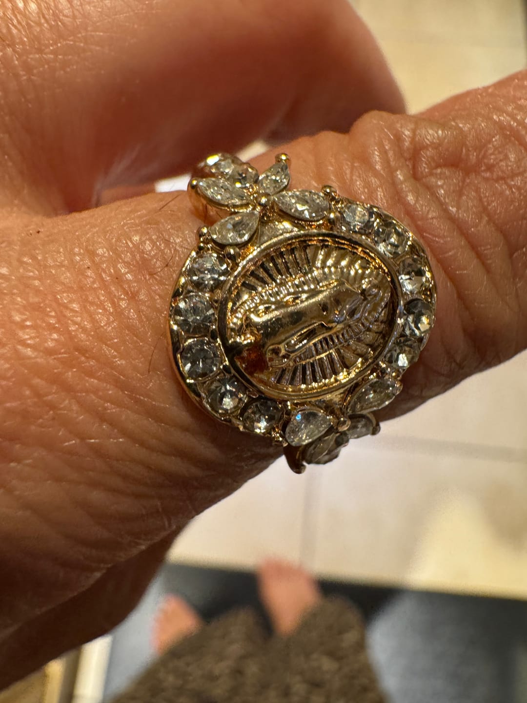 Customer photo review of FREE Today: Elegant Virgin Mary Emblem Ring: Sacred Detail for Daily Devotion