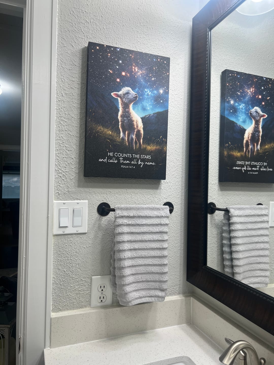 Customer photo review of He Counts The Stars And Calls Them All By Name Psalm 147:4 Wall Art Canvas