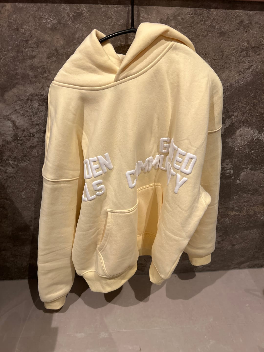 Customer photo review of GATED COMMUNITY STRAIGHT LEG SWEATPANTS BUTTER YELLOW