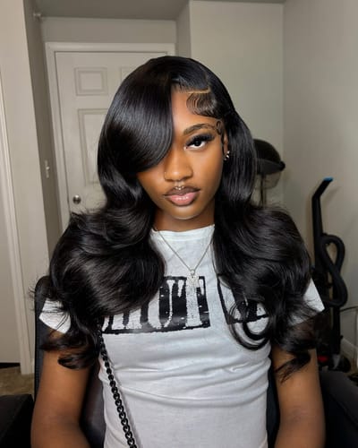 Customer photo review of Loose Body Wave 13x4 HD Lace Front Wig 180% Ultra-Density